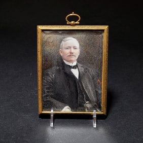 Signed Continental Miniature Portrait of Gentleman