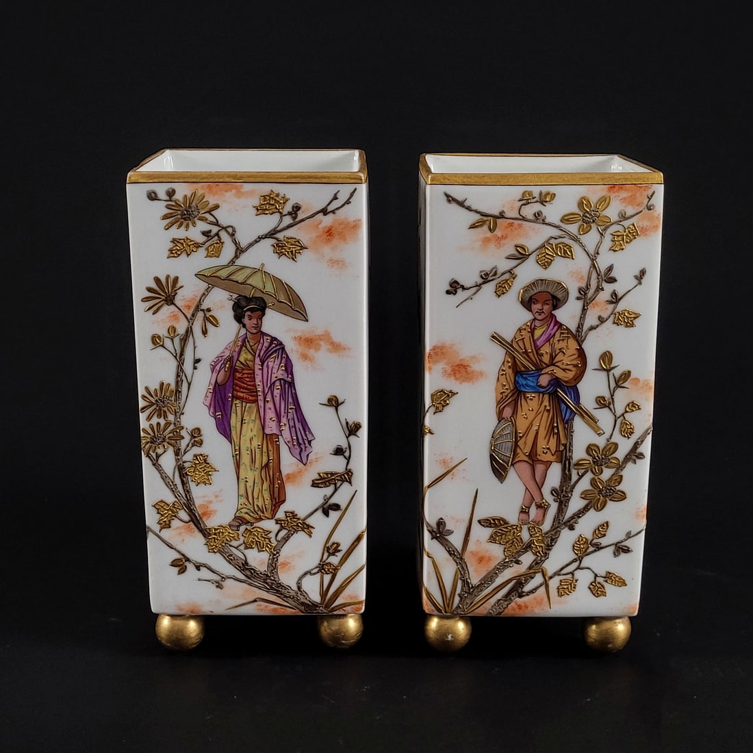 Pair of Complementary French Porcelain Oriental Vases, No Reserve (1 of 4)