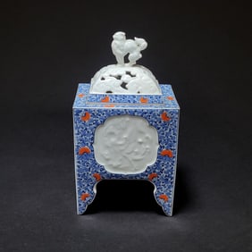 Japanese Glazed Porcelain Incense Burner