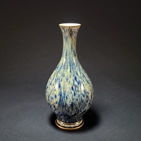 French Dore a Sevres Glazed Porcelain Vase with Gilt Detailing