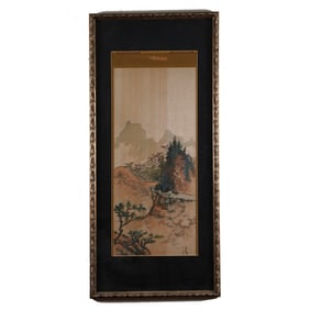 Qian Weicheng (1720-1772), Chinese Framed Watercolor Scroll, No Reserve