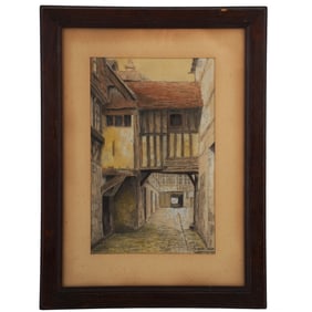 European Town Quarter, Signed Lithograph on Paper (1929), No Reserve