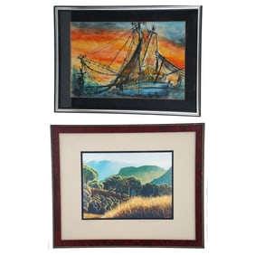 American Mixed Lithograph and Painting Lot, No Reserve