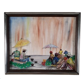 Z Wright, "Antigua", Framed Acrylic on Canvas, No Reserve