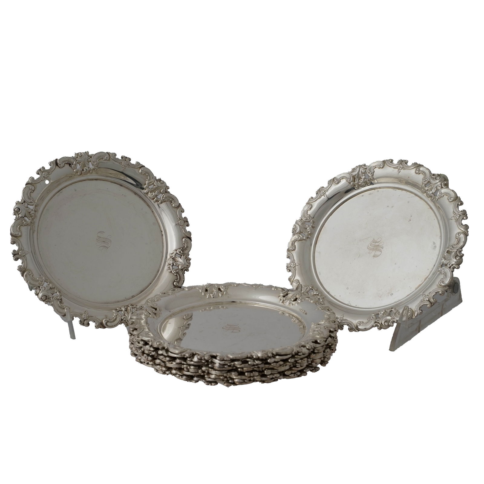 Eleven American Sterling Silver Wallace Side Plates (1 of 4)