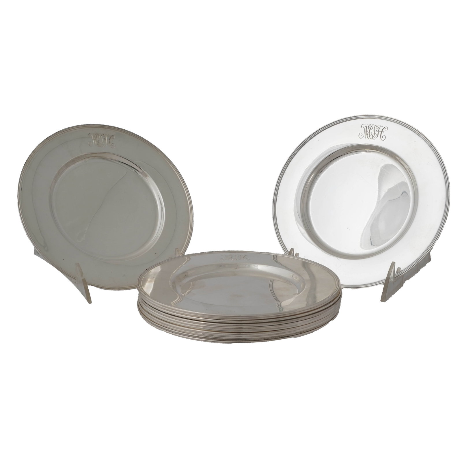 Twelve American Gorham Sterling Silver Side Plates (1 of 6)