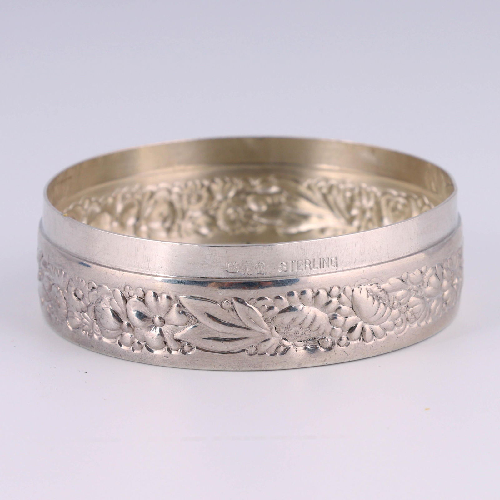 Sterling Silver Repousse Box - 5