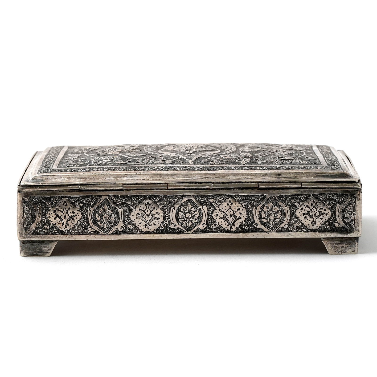 Persian Silver Chased Table Box - 4