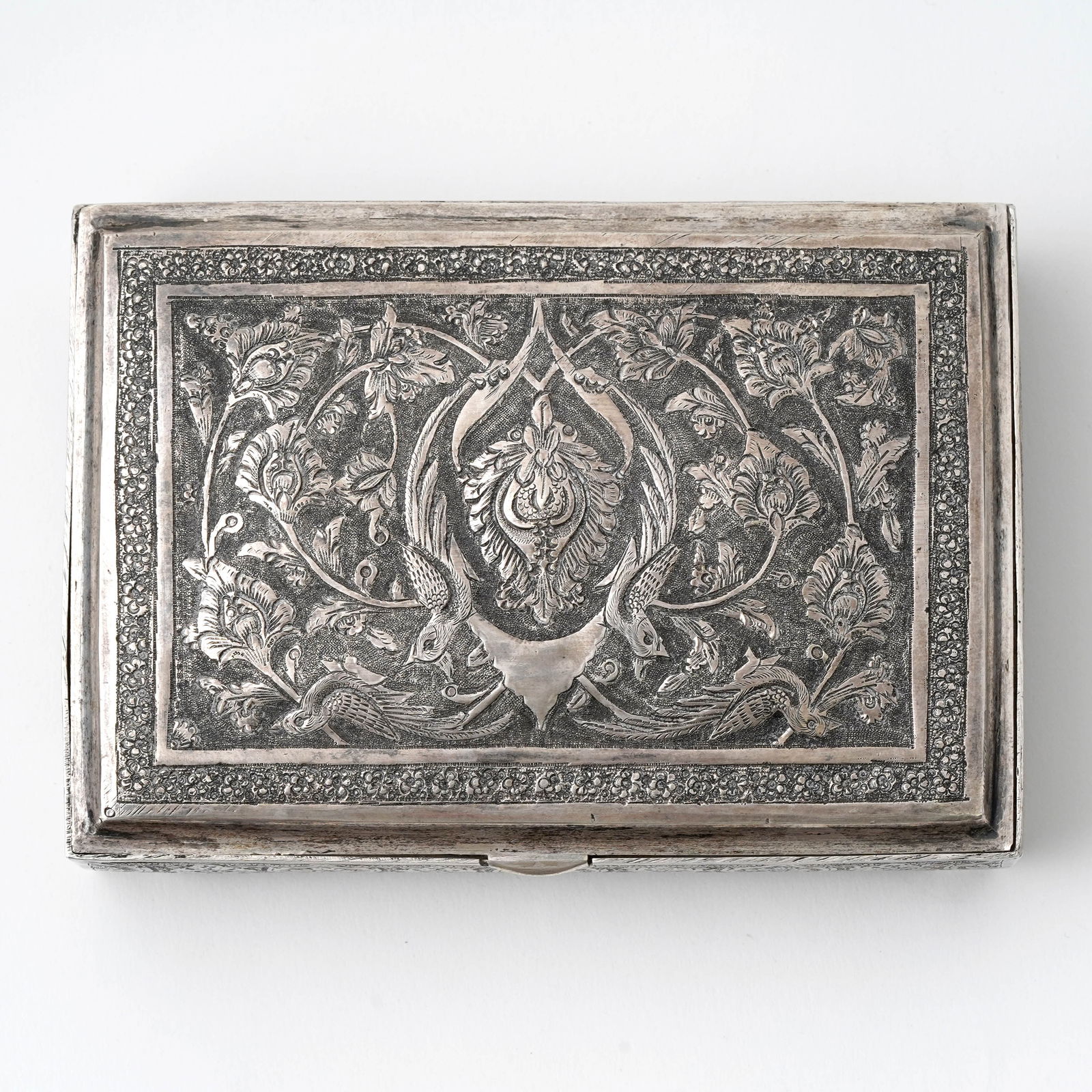 Persian Silver Chased Table Box - 5