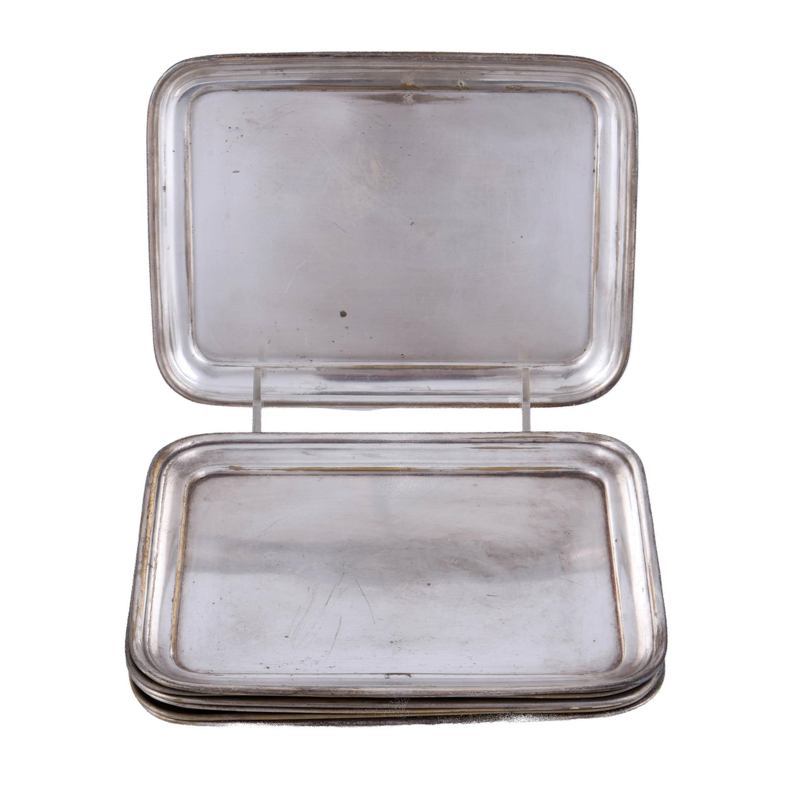 Lot of Seven Norblin & Co Silver Plated Trays (1 of 3)