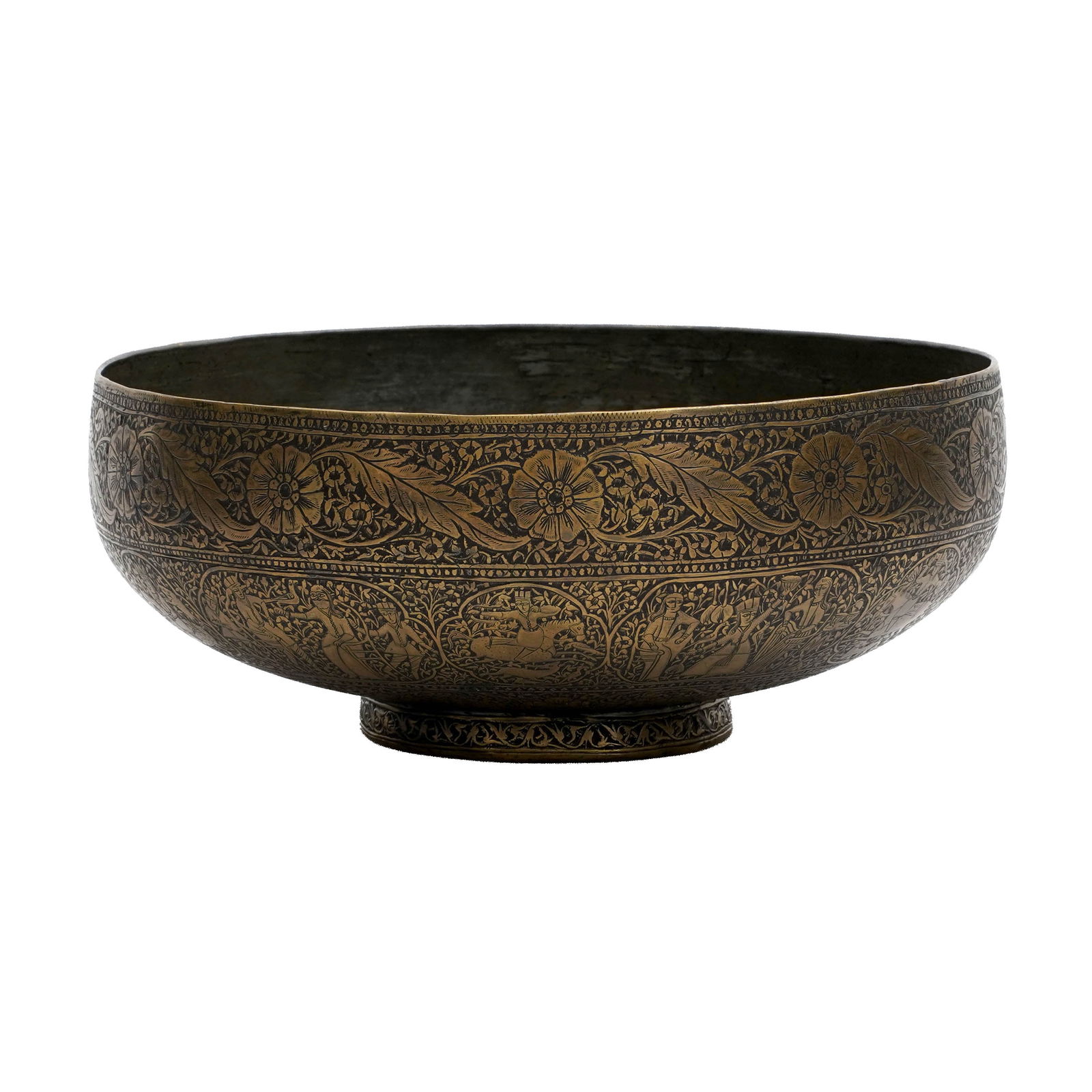 Qajar Persian Engraved Brass Bowl (1 of 4)