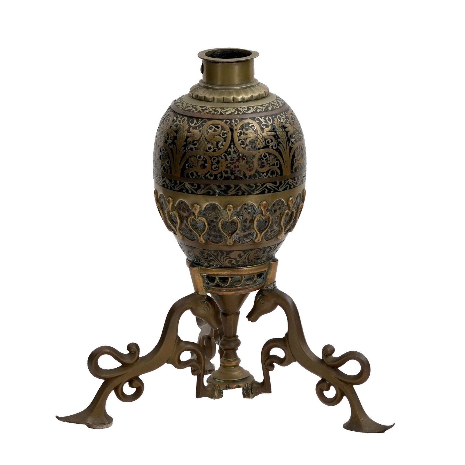 Characterful Indian Brass Over Coconut Hookah Base (1 of 4)