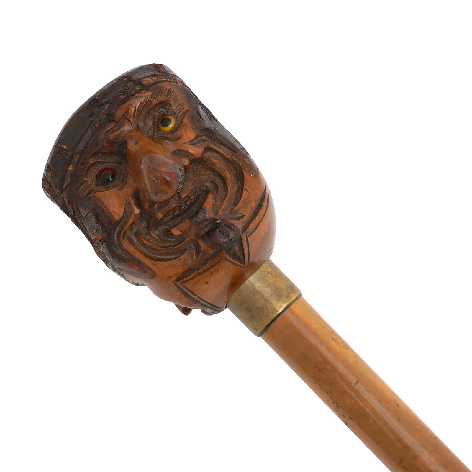 Carved Meerschaum Wood Smokers Cane (1 of 8)