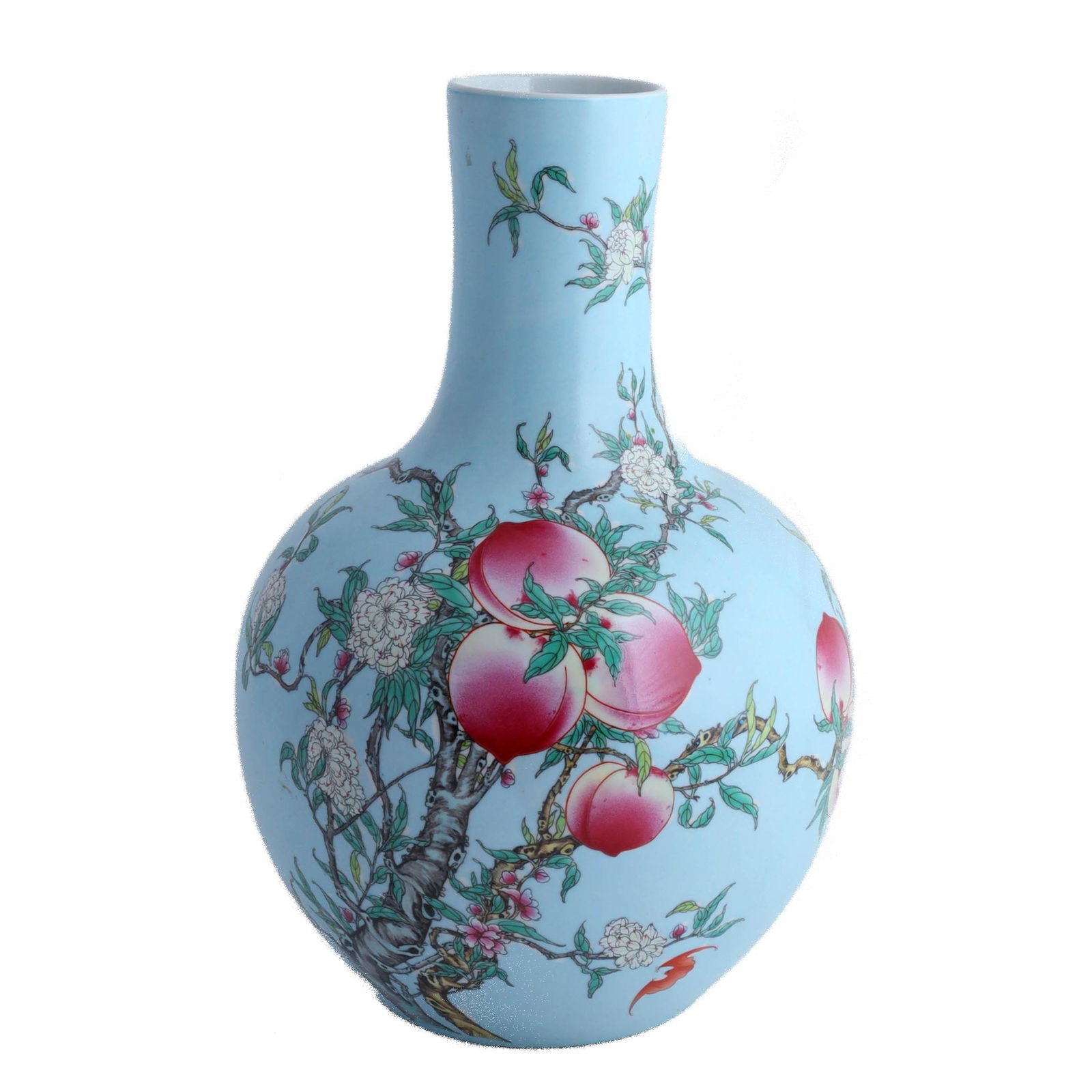Chinese Porcelain Vase with Lucky Peaches (1 of 5)