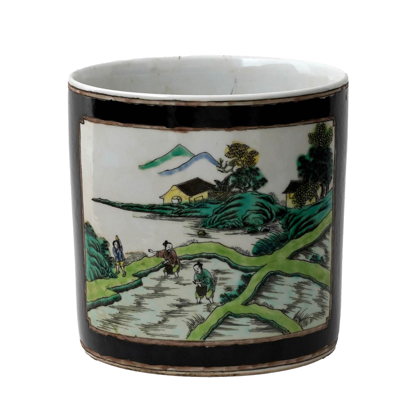 Large Chinese Porcelain Brush Pot (1 of 3)