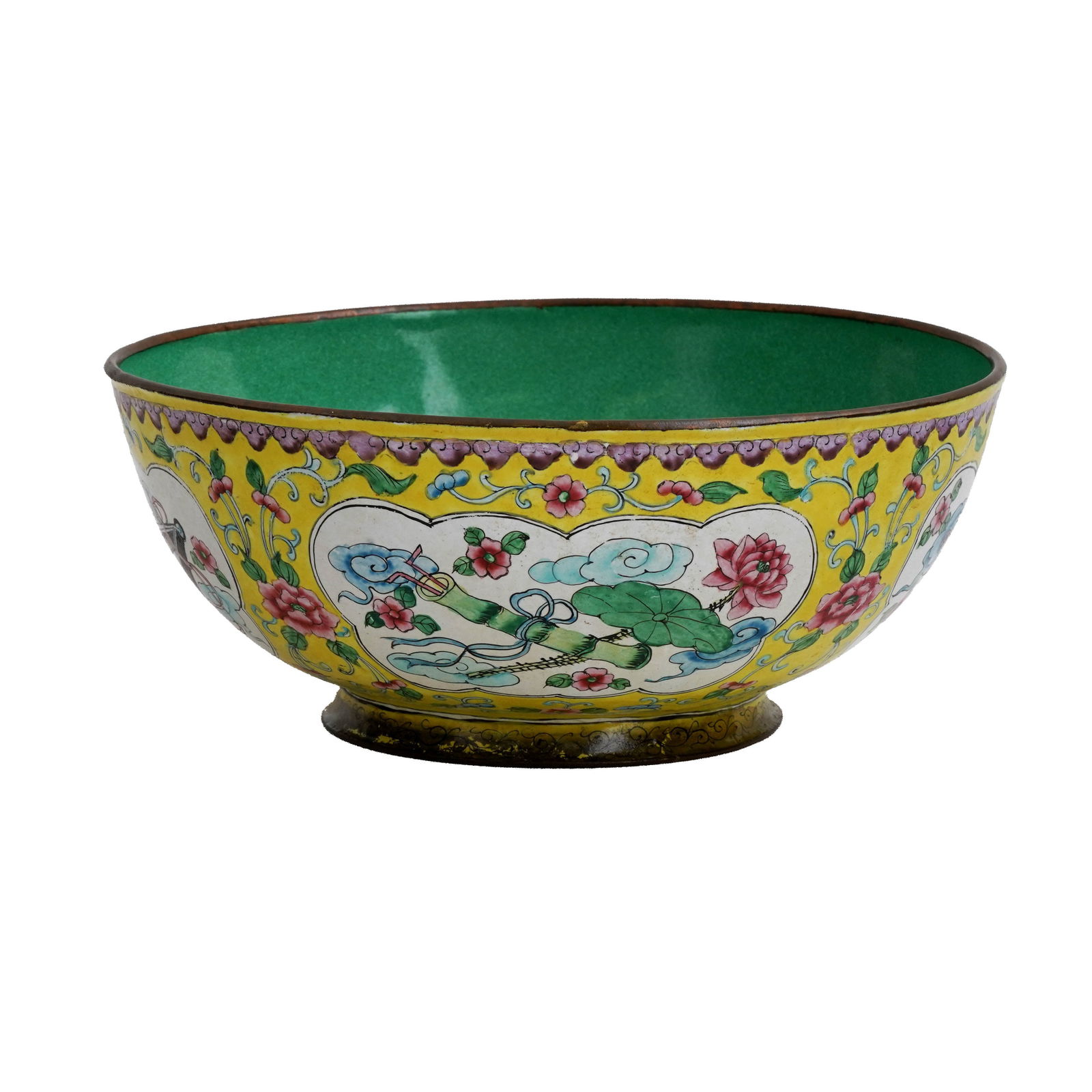 Chinese Canton Enamel on Copper Bowl (1 of 5)