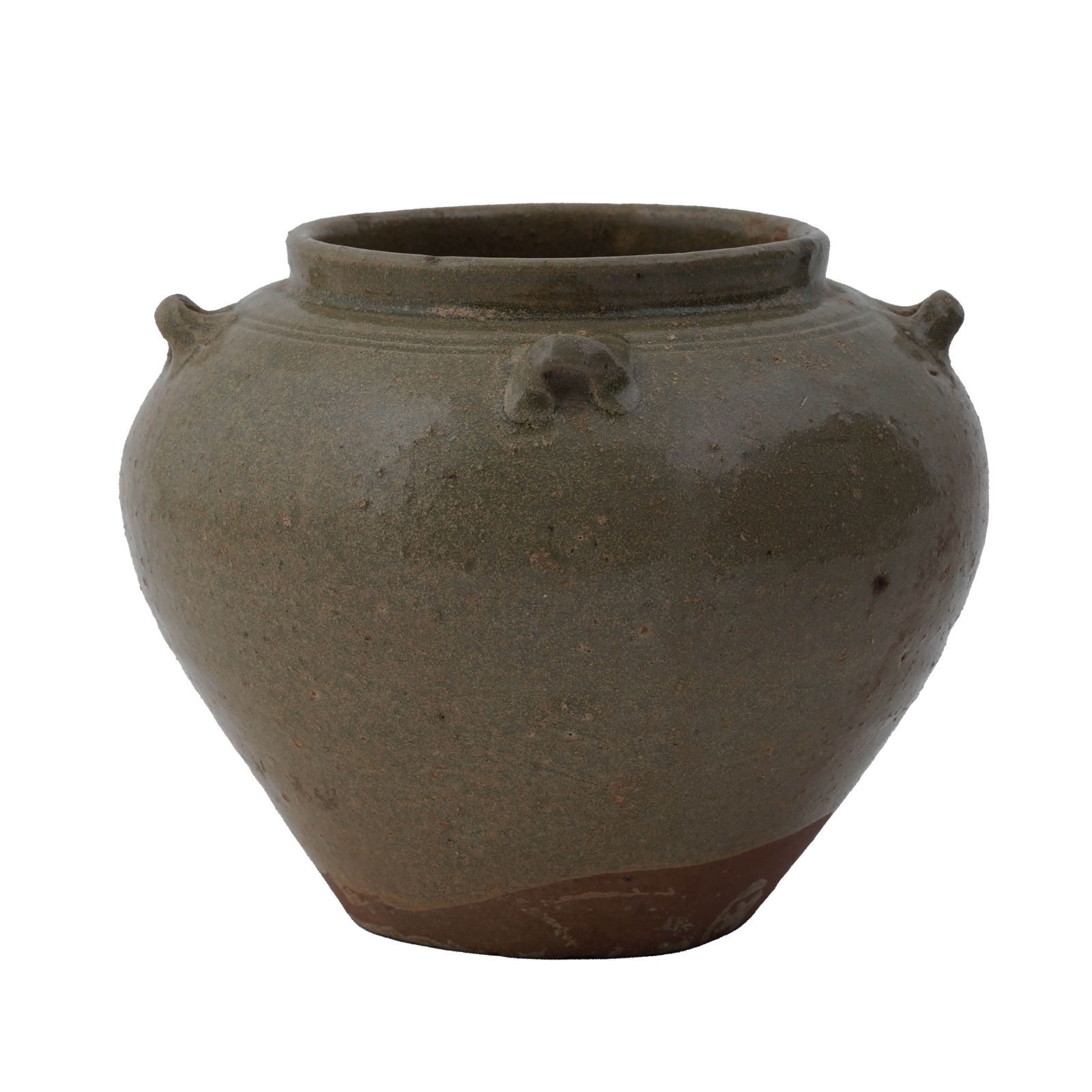 Chinese Glazed Ceramic Jar: Chinese glazed ceramic jar. Dimensions: 4 1/2 x 5 inches.