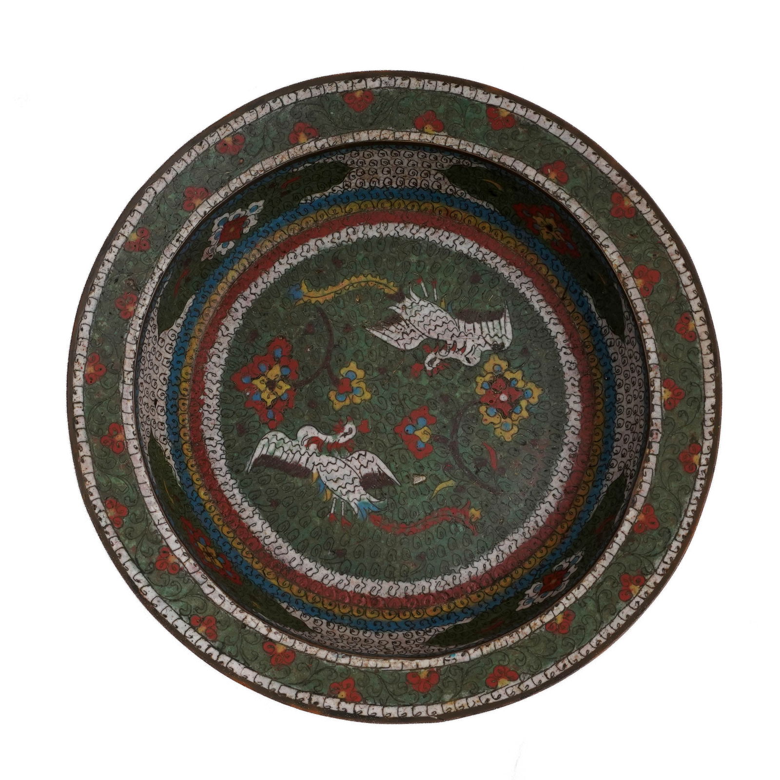 Chinese Bronze Cloisonne Basin (1 of 4)