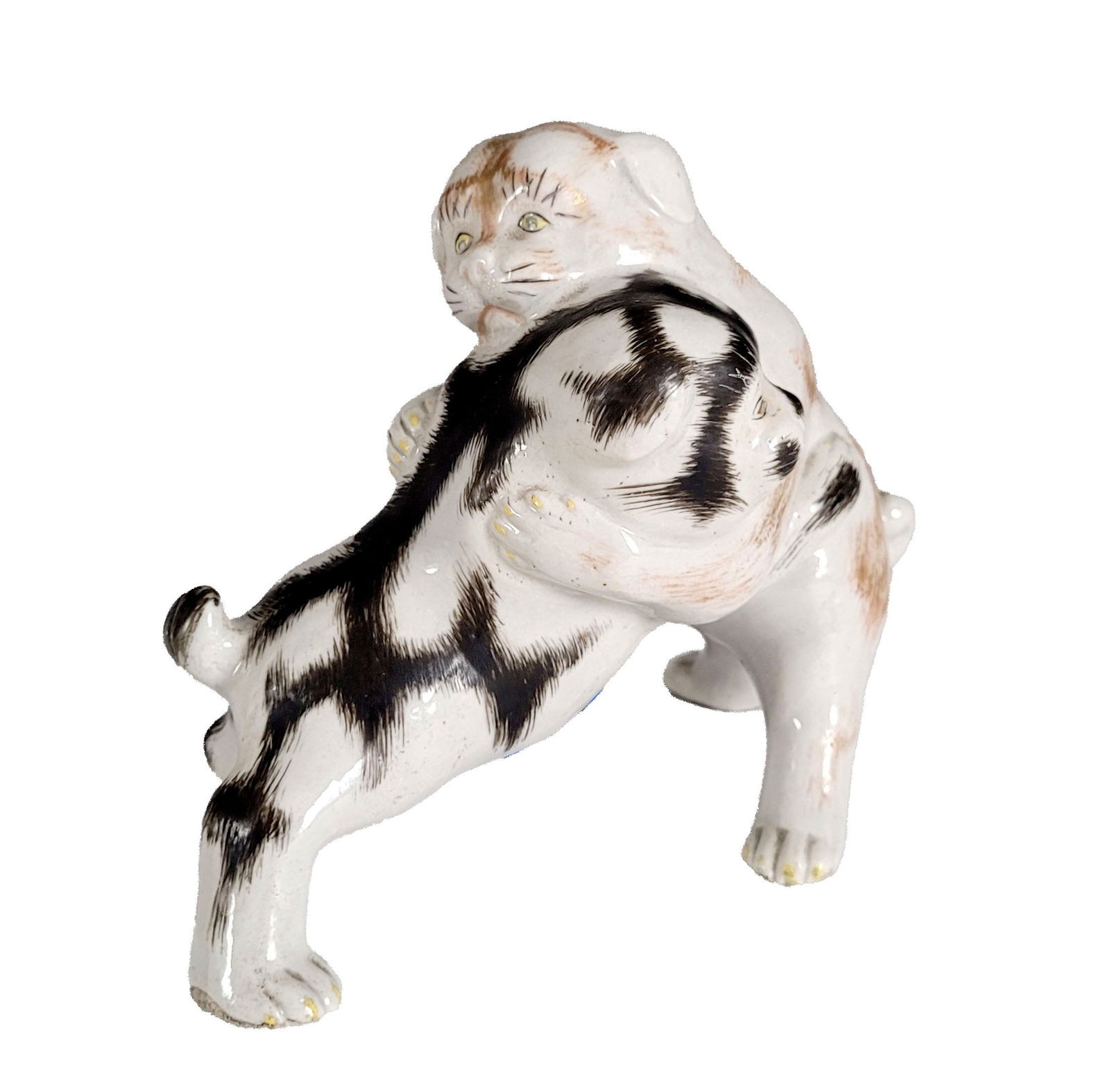 Japanese Aritaware Porcelain Figure of Wrestling Dogs (1 of 3)