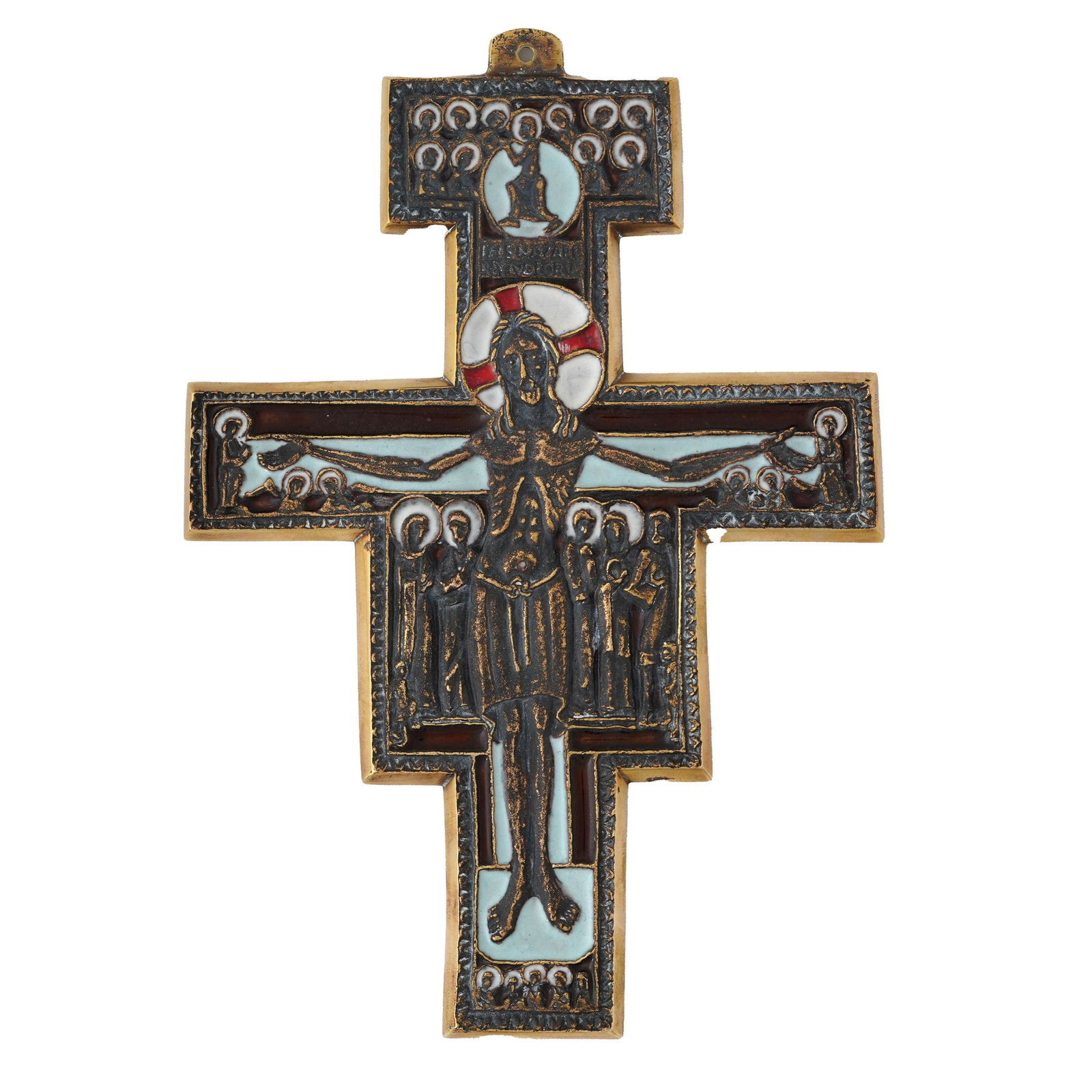 European Enameled Brass San Damian Crucifix (1 of 3)