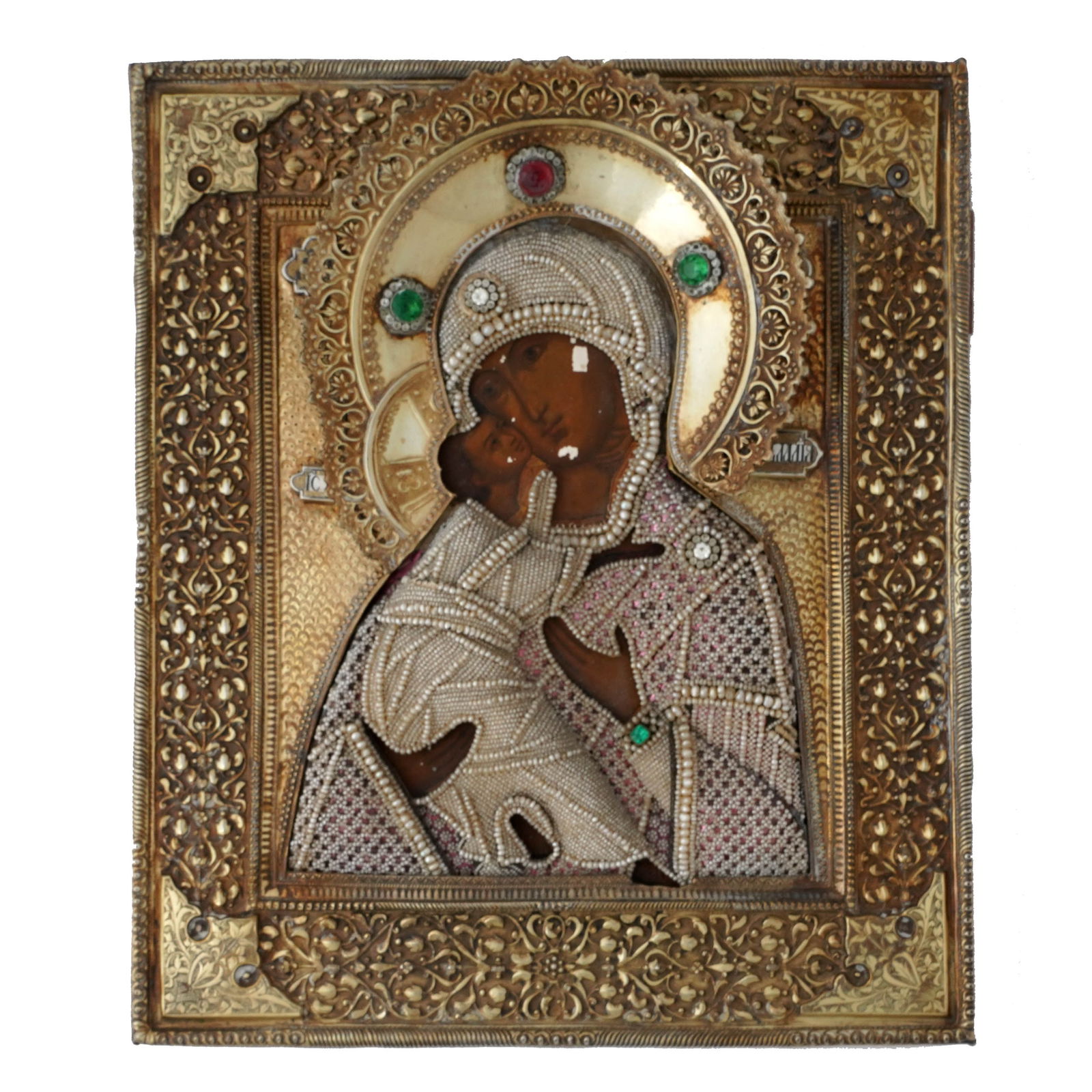 Russian Wood and Gilt-Silver Mother of God Icon (1 of 4)