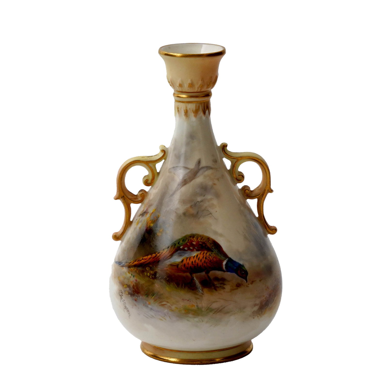 British Royal Worcester Porcelain Miniature Vase (1 of 4)