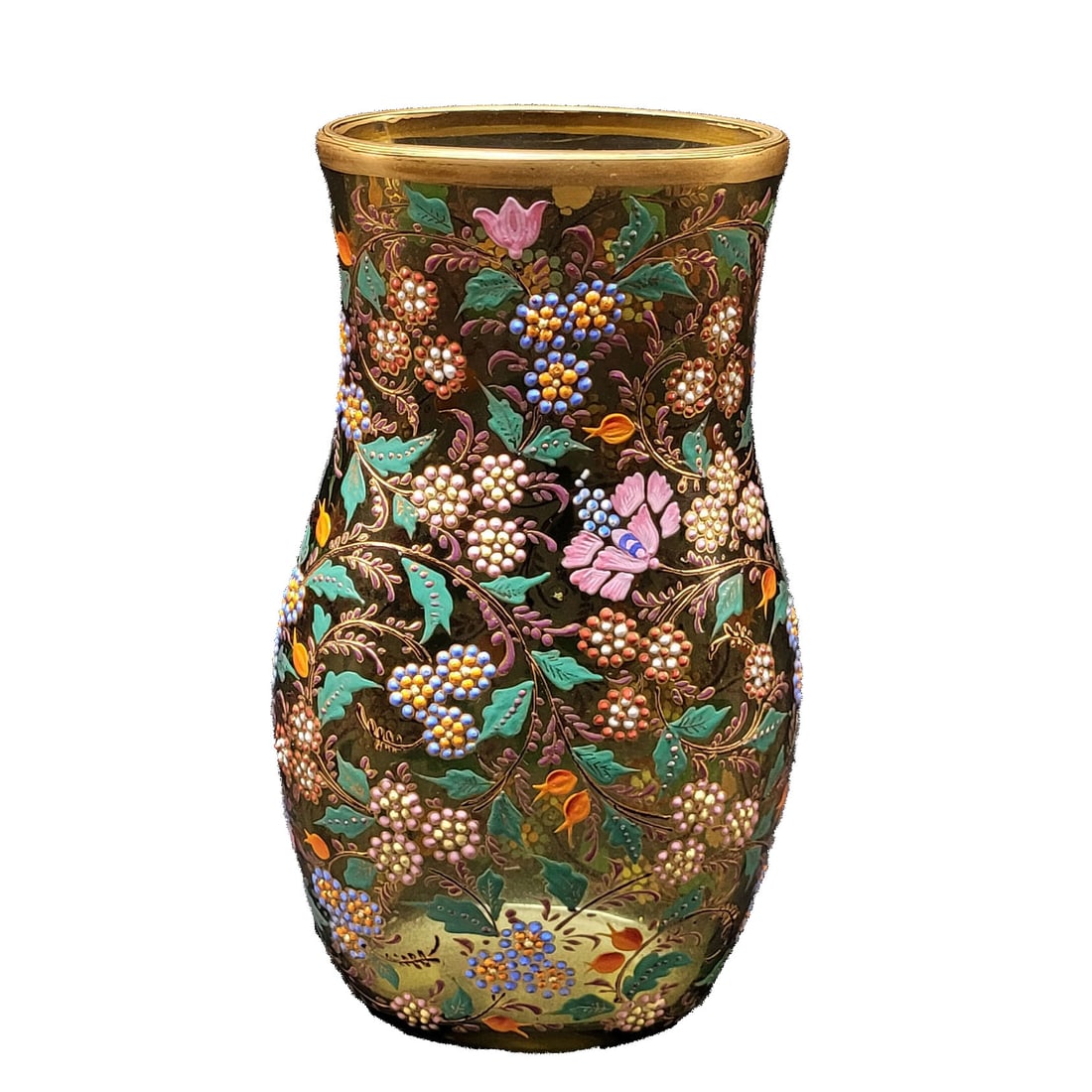 Moser Glass Enameled and Gilt Vase (1 of 4)