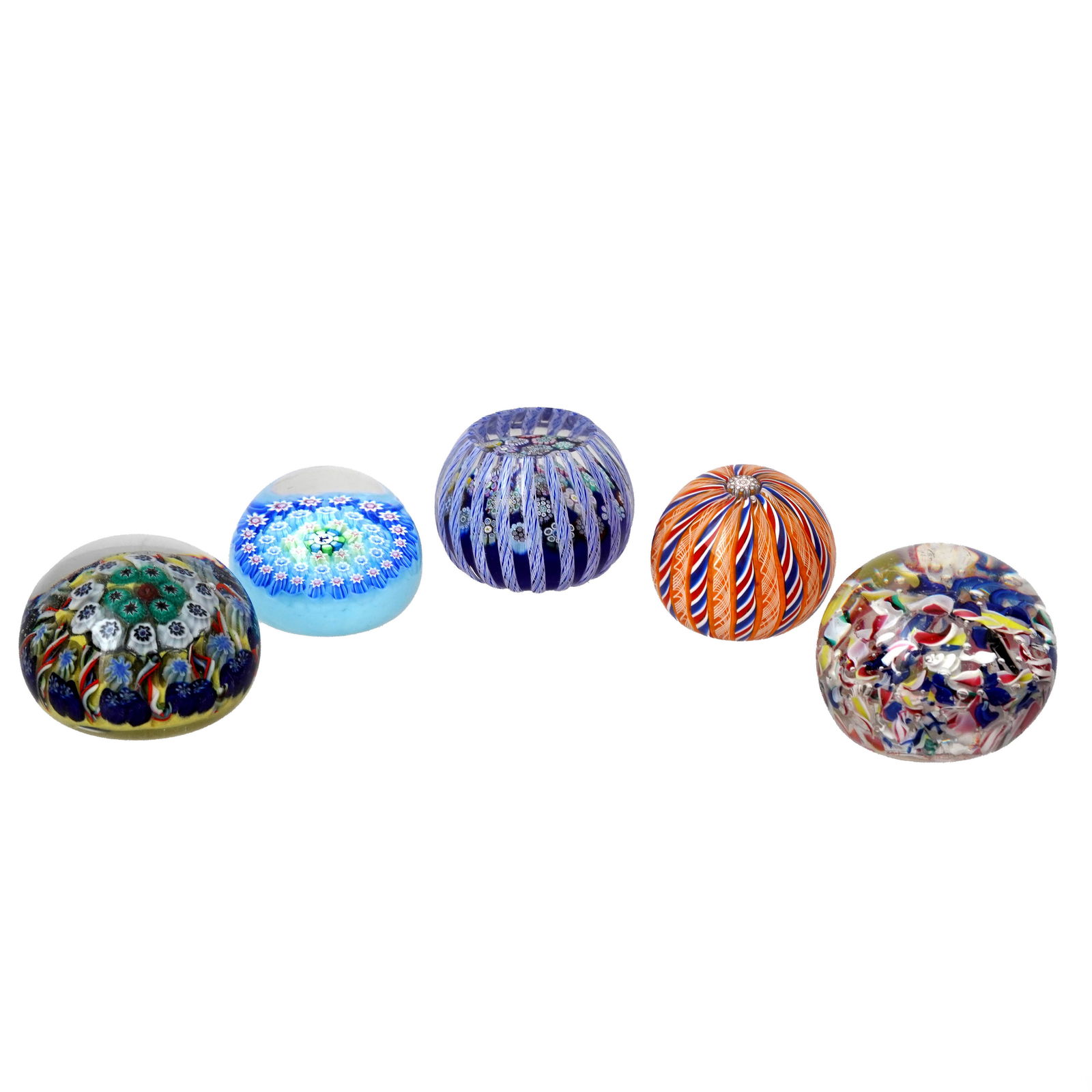 Mixed Lot of Five Glass Mosaic Paperweights (1 of 8)