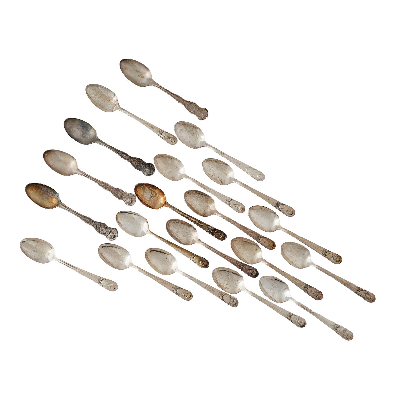 Set of Rogers MFG Co Silver Plated President & State Spoons (1 of 6)