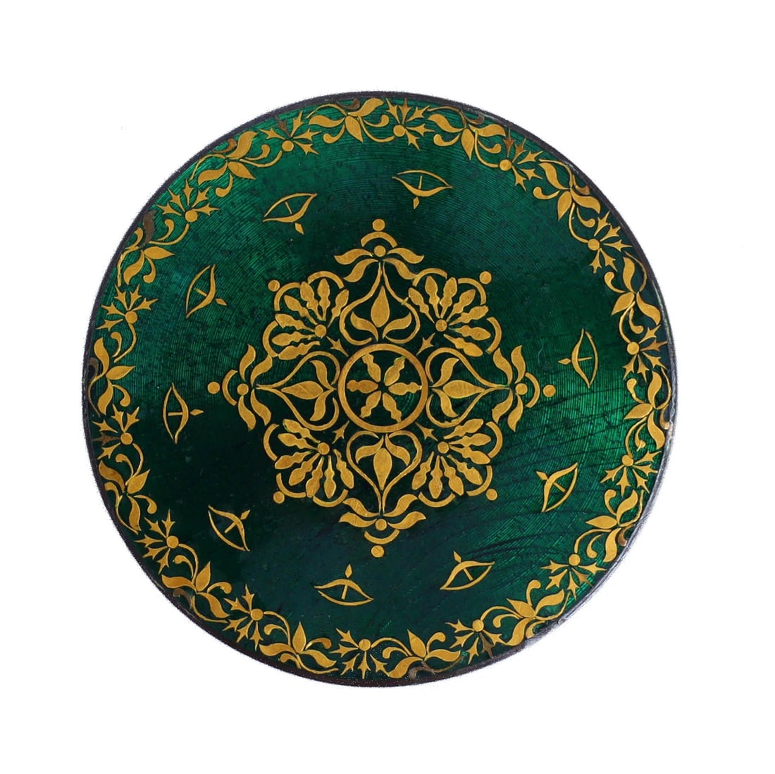 Indian Enamel and Gold on Silver Medallion (1 of 2)