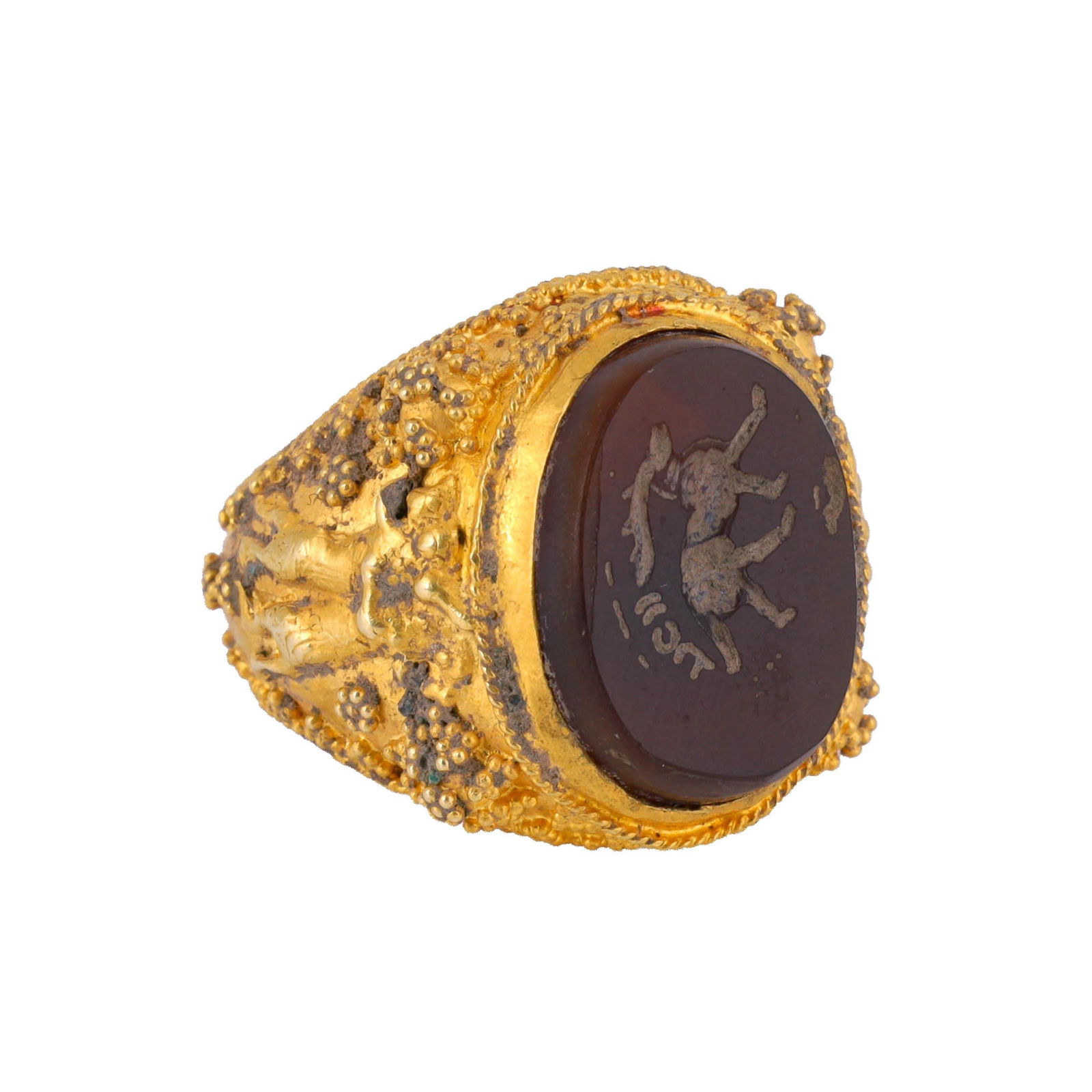 Sasanian 22 Kt Gold Seal Ring (1 of 4)