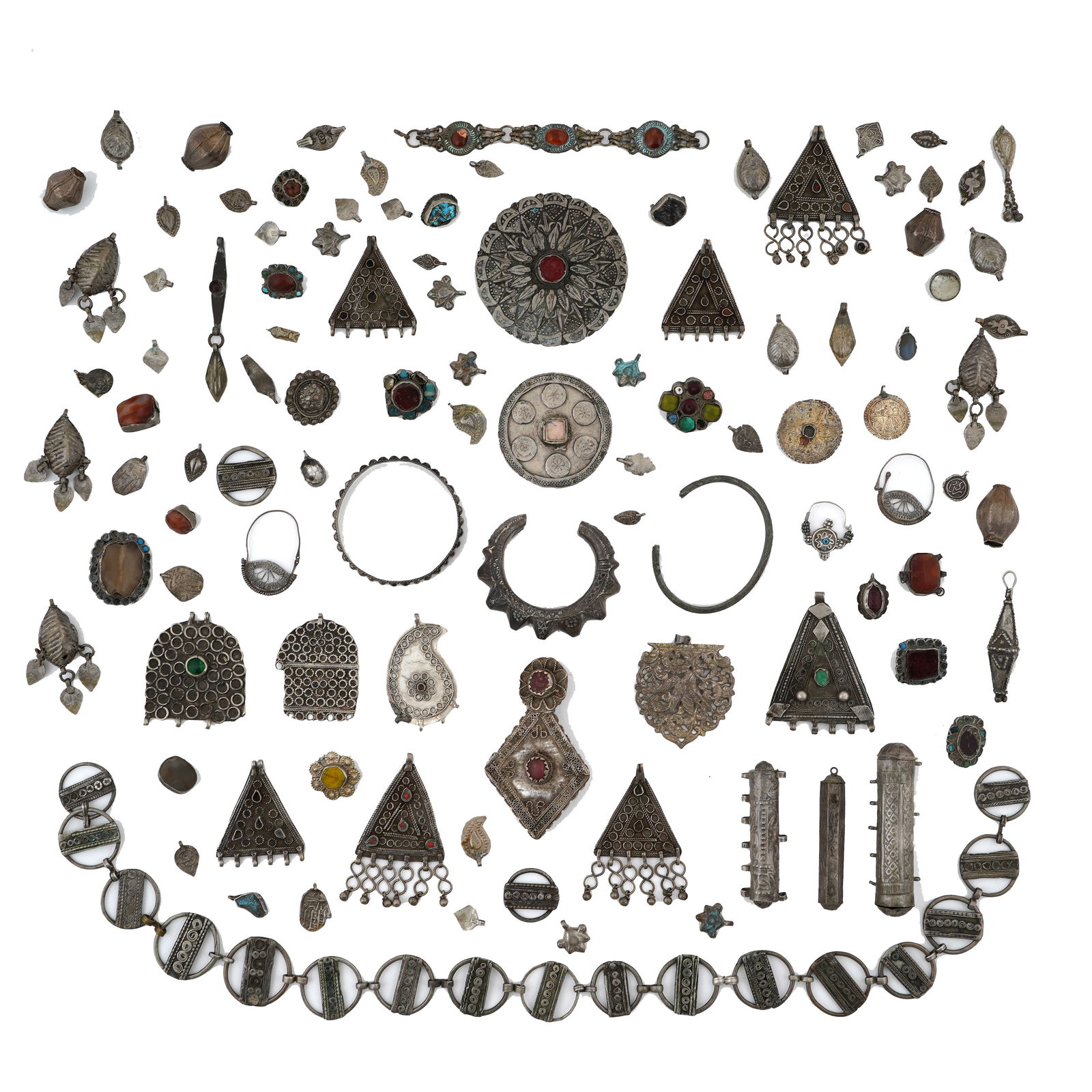 Mixed Lot of Turkoman and Near Eastern Silver Jewelry Findings (1 of 9)