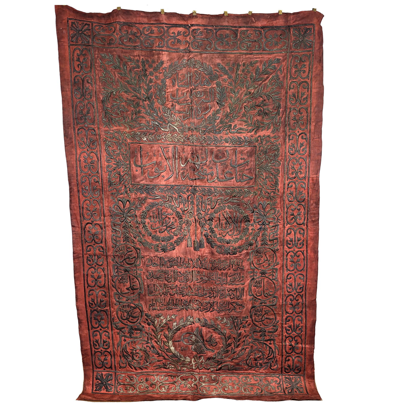 Islamic Silk Kaaba Kiswah with Silver Metal Embroidery (1 of 7)