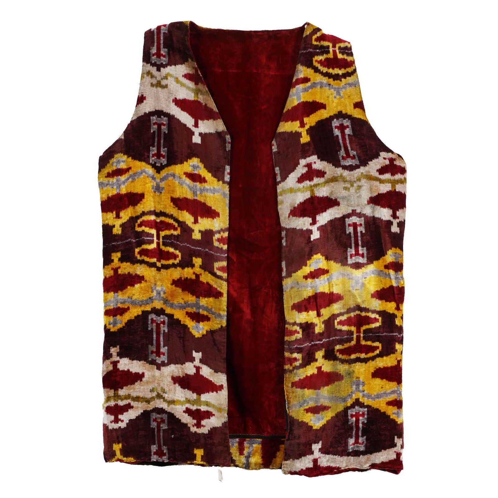 Central Asian Turkoman Silk Ikat Velvet Jacket (1 of 4)