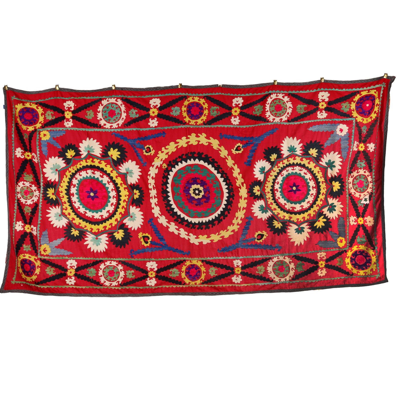 Central Asian Silk Embroidered Suzani Panel (1 of 6)