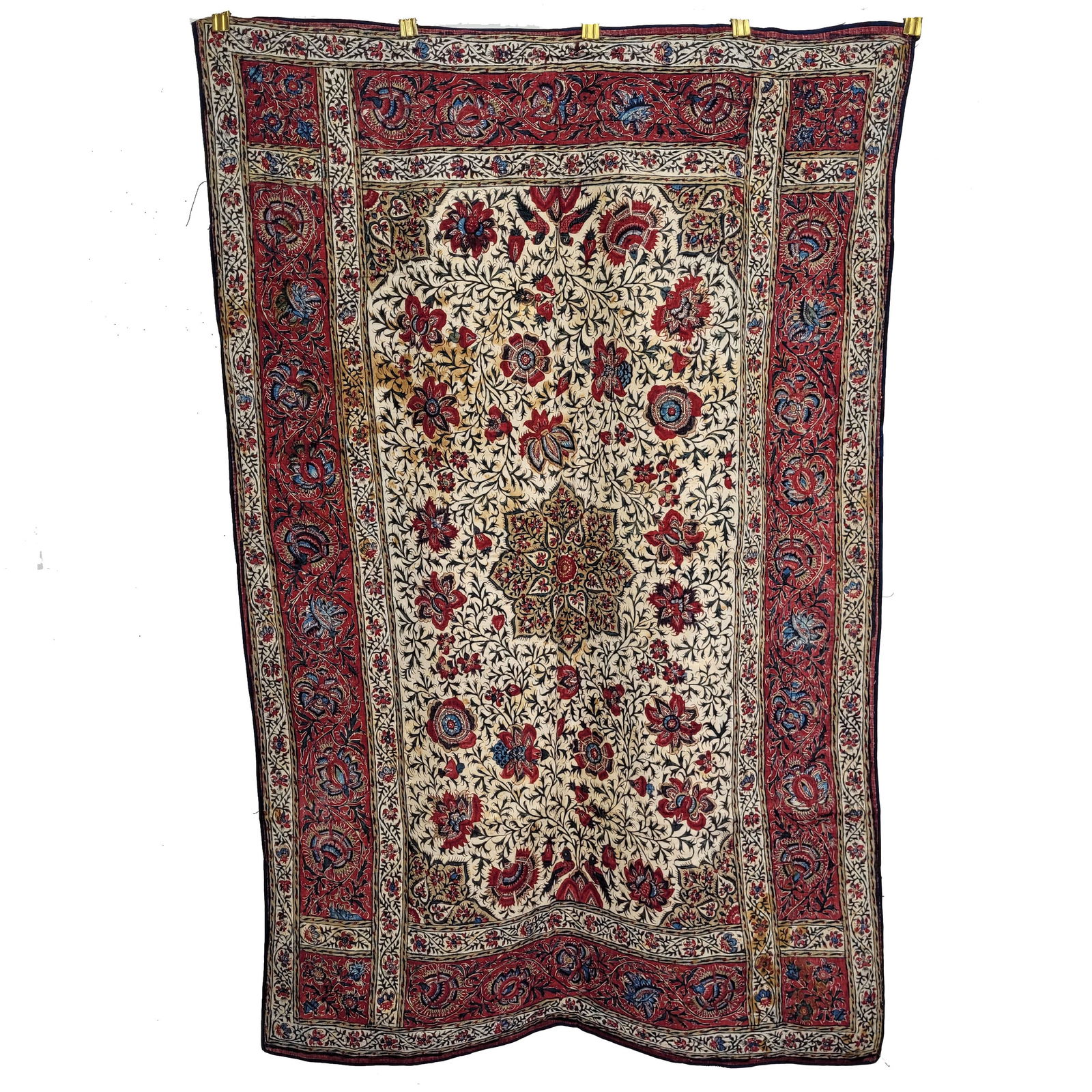 Indian Cotton Printed Kalamkar with Floral Pattern (1 of 3)