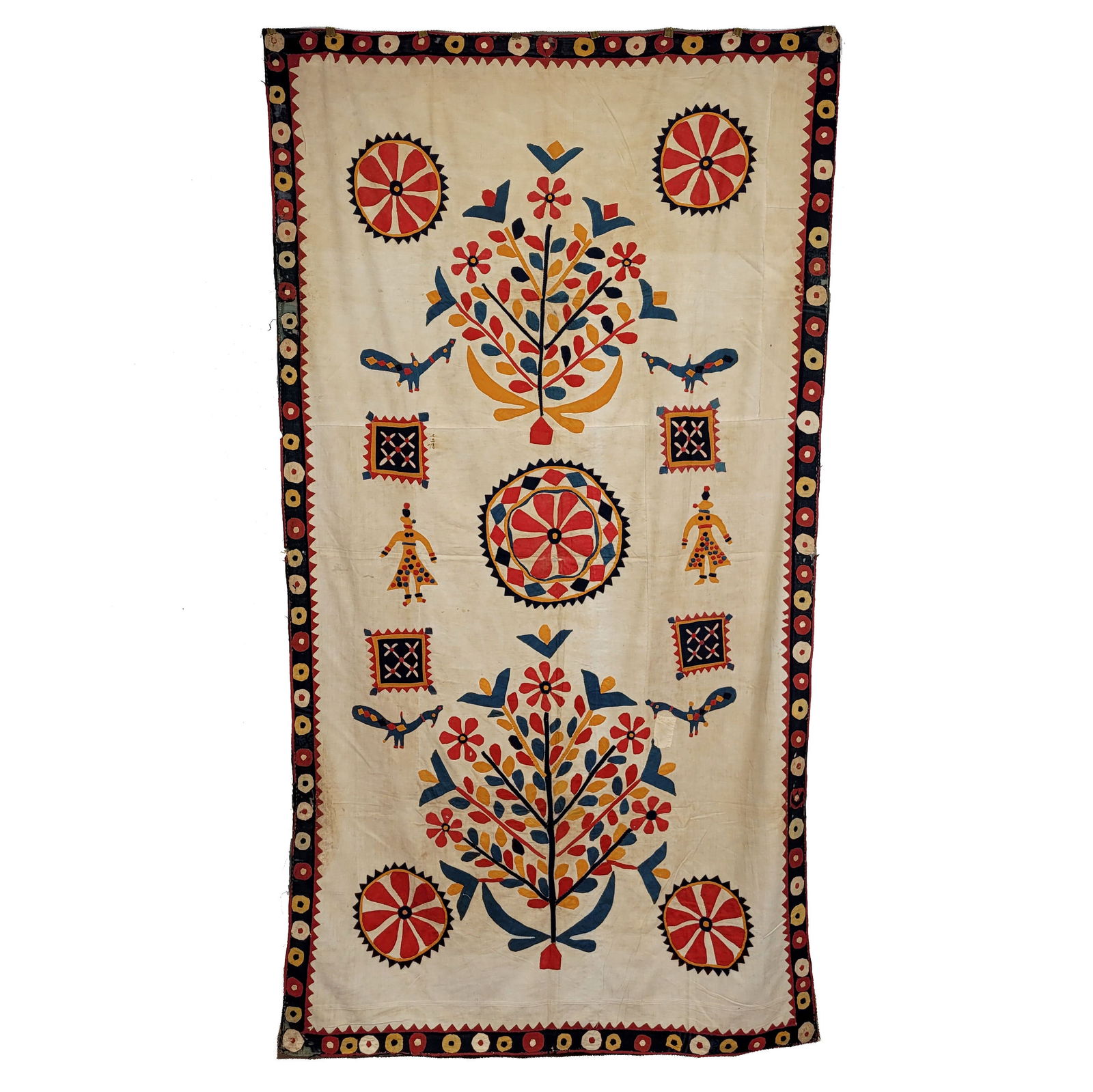 Egyptian Cotton Curtain with Colorful Appliques (1 of 6)