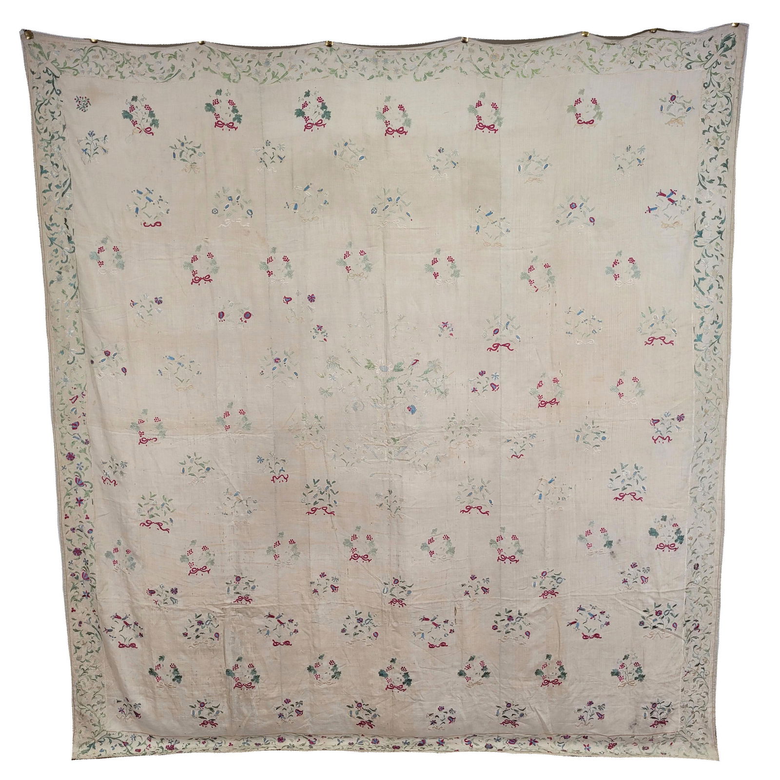 European Bedspread with Silk Embroidery (1 of 8)