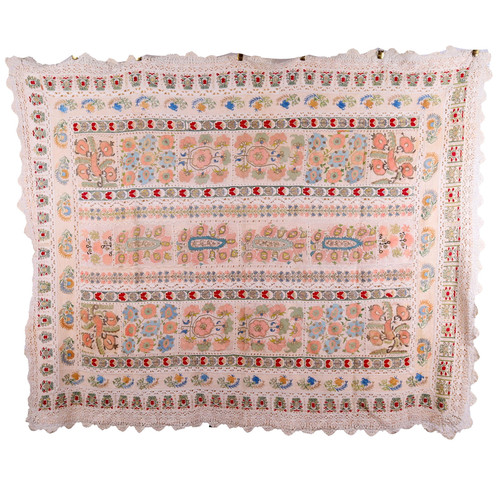 Turkish Crocheted and Silk Embroidered Cover (1 of 5)