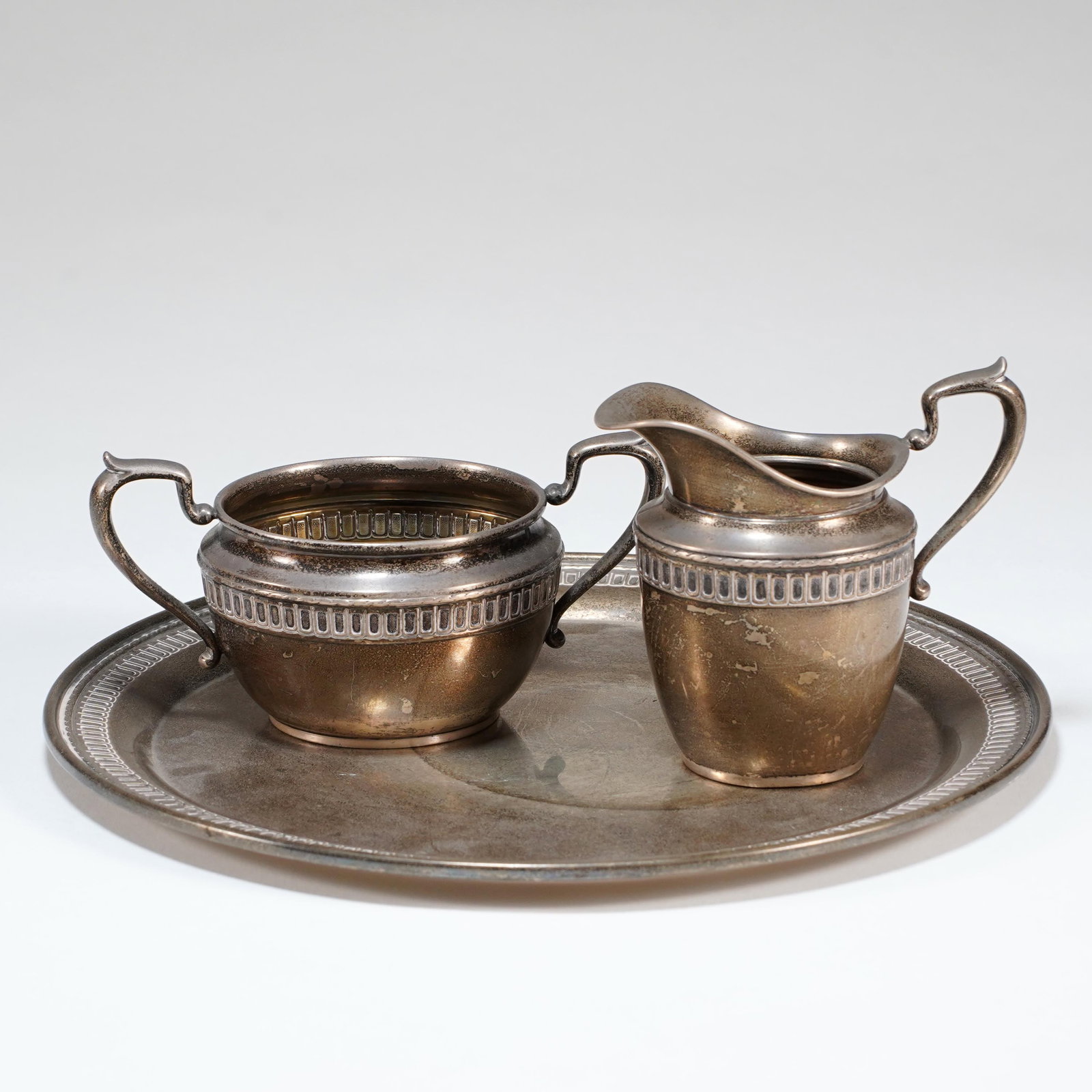 Gorham Sterling Silver Creamer, Sugar Bowl, and Tray (1 of 4)