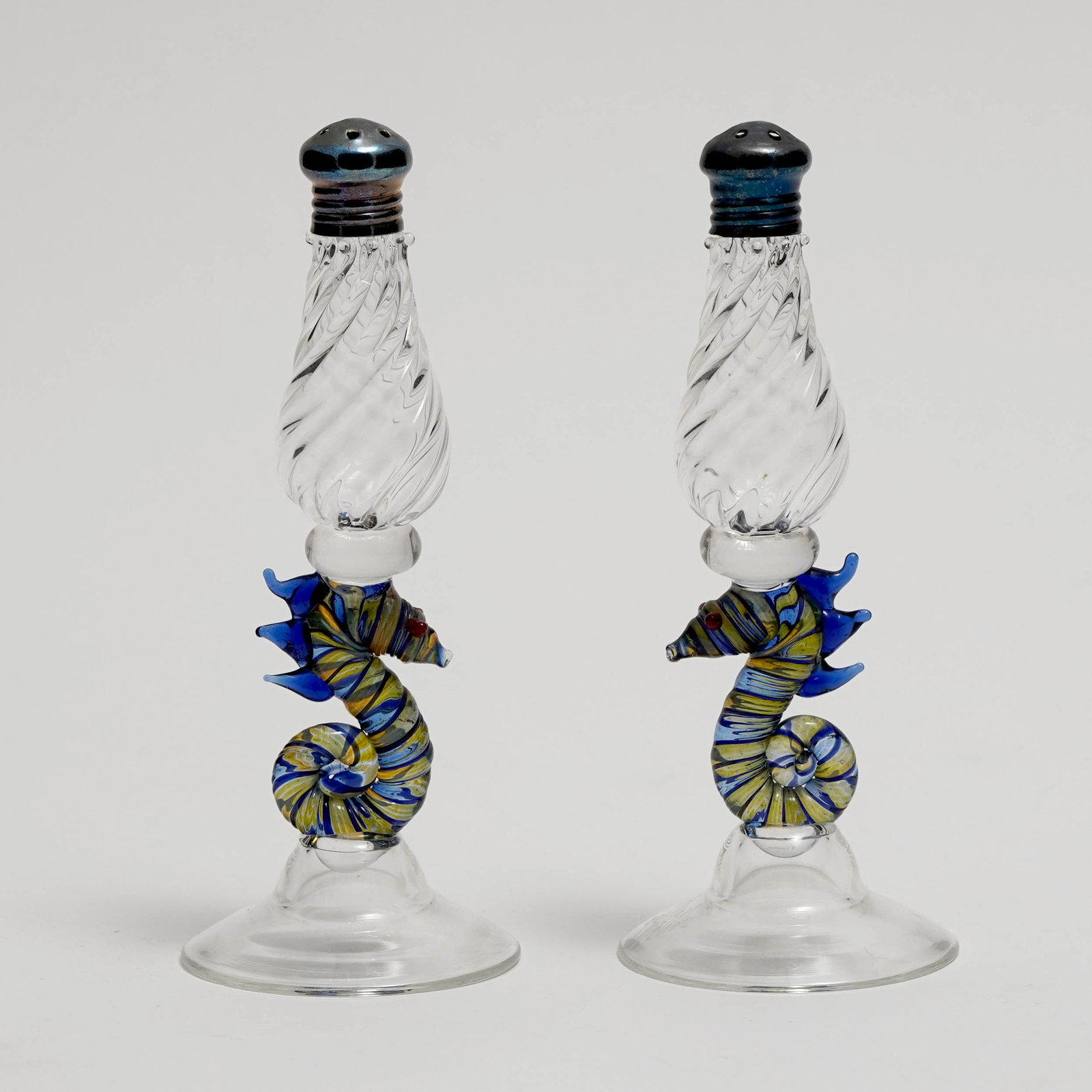 Pair of Murano Glass Seahorse Salt and Pepper Shakers (1 of 2)
