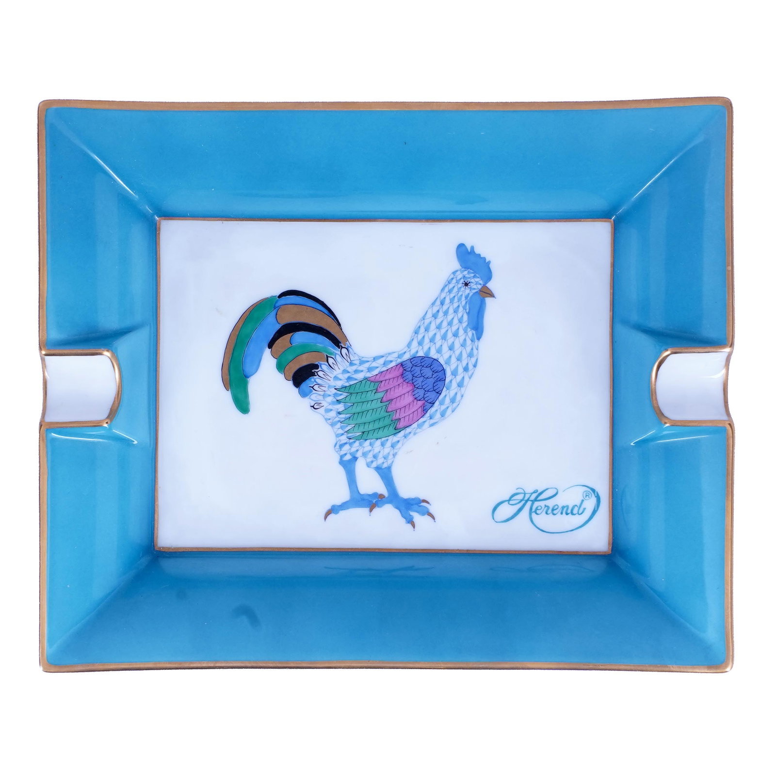Herend Porcelain Rooster Cigar Ashtray (1 of 5)