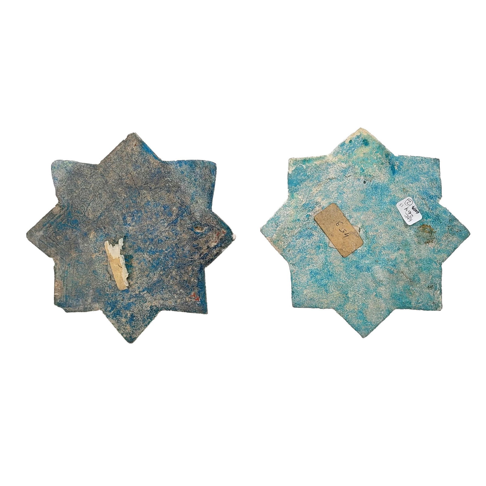 Two Seljuk Turquoise Glazed Star Tiles (1 of 2)