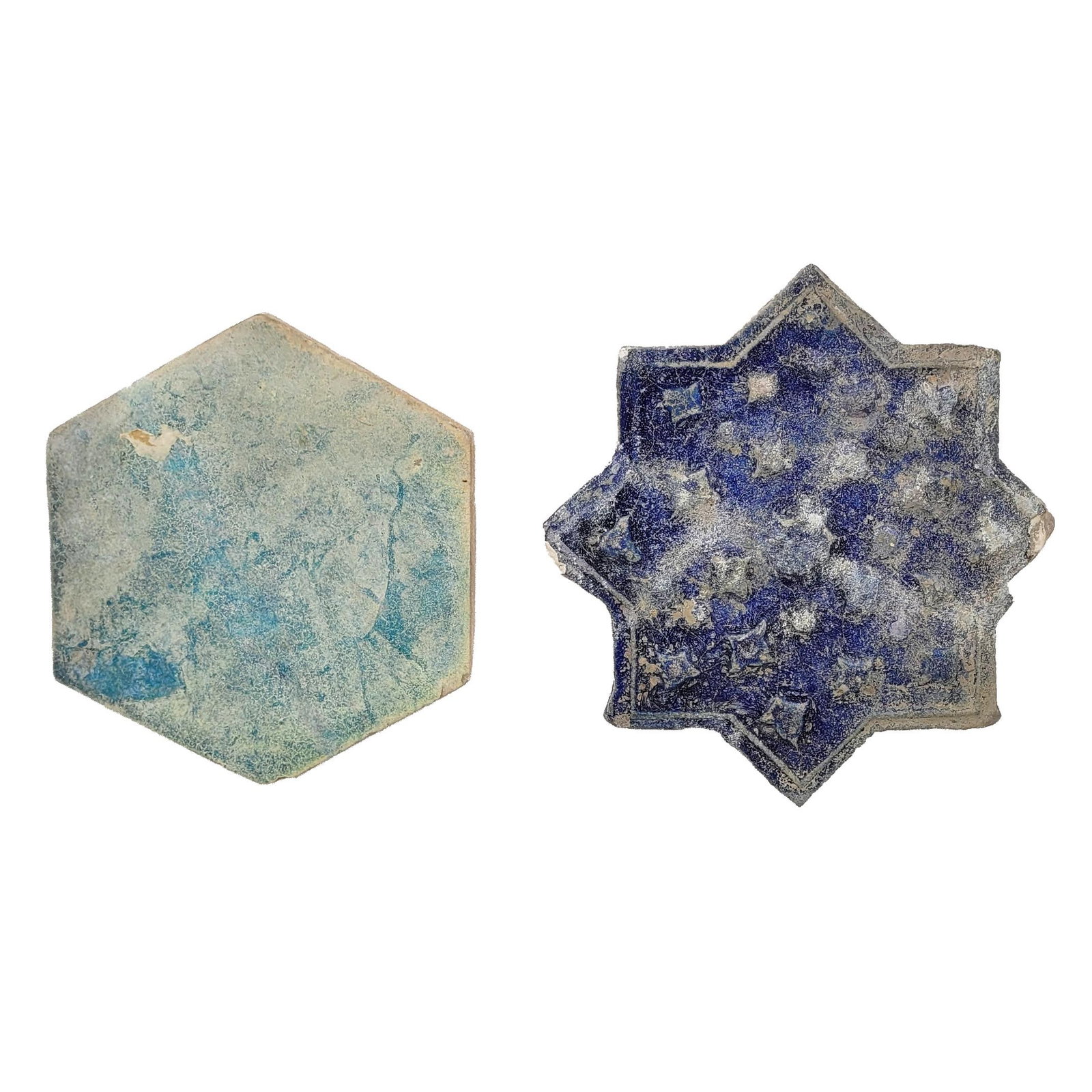 Two Persian Glazed Pottery Architectural Tiles (1 of 2)