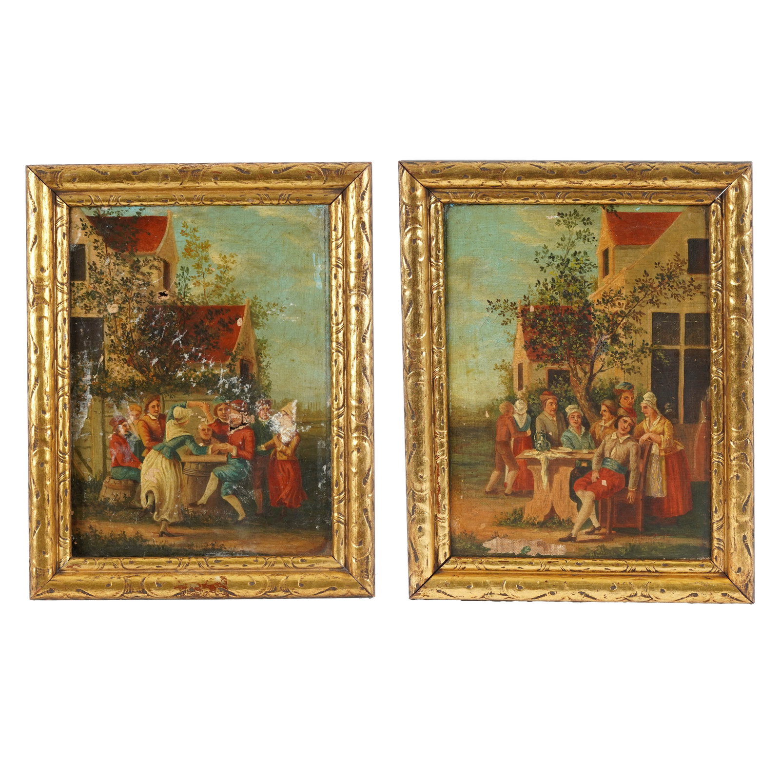 Pair of Continental Genre Scene Paintings (1 of 5)