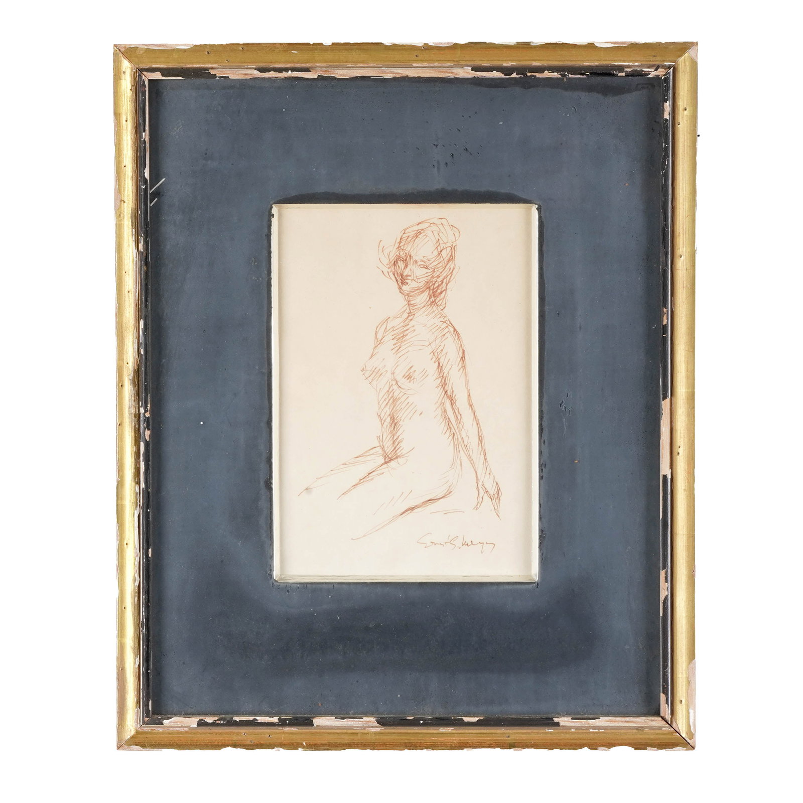 Framed Nude Figure Drawing (1 of 2)