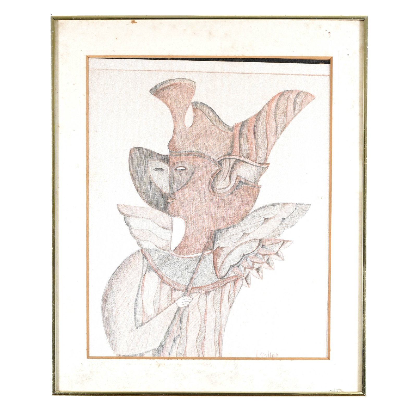 Framed Harlequin Figure Drawing (1 of 3)