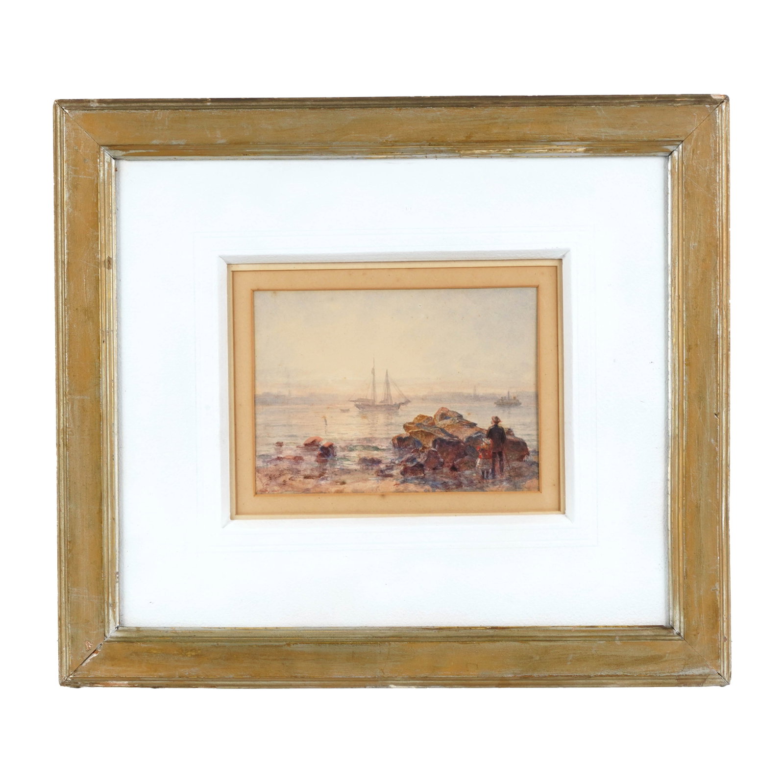 Conrad Freitag, Coastal Watercolor, 1876 (1 of 3)