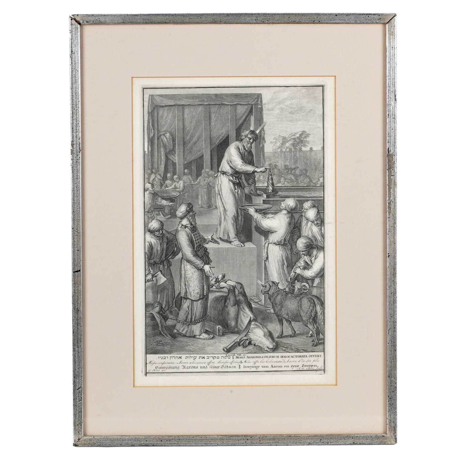 Framed Biblical Engraving, Aaron and His Sons (1 of 5)