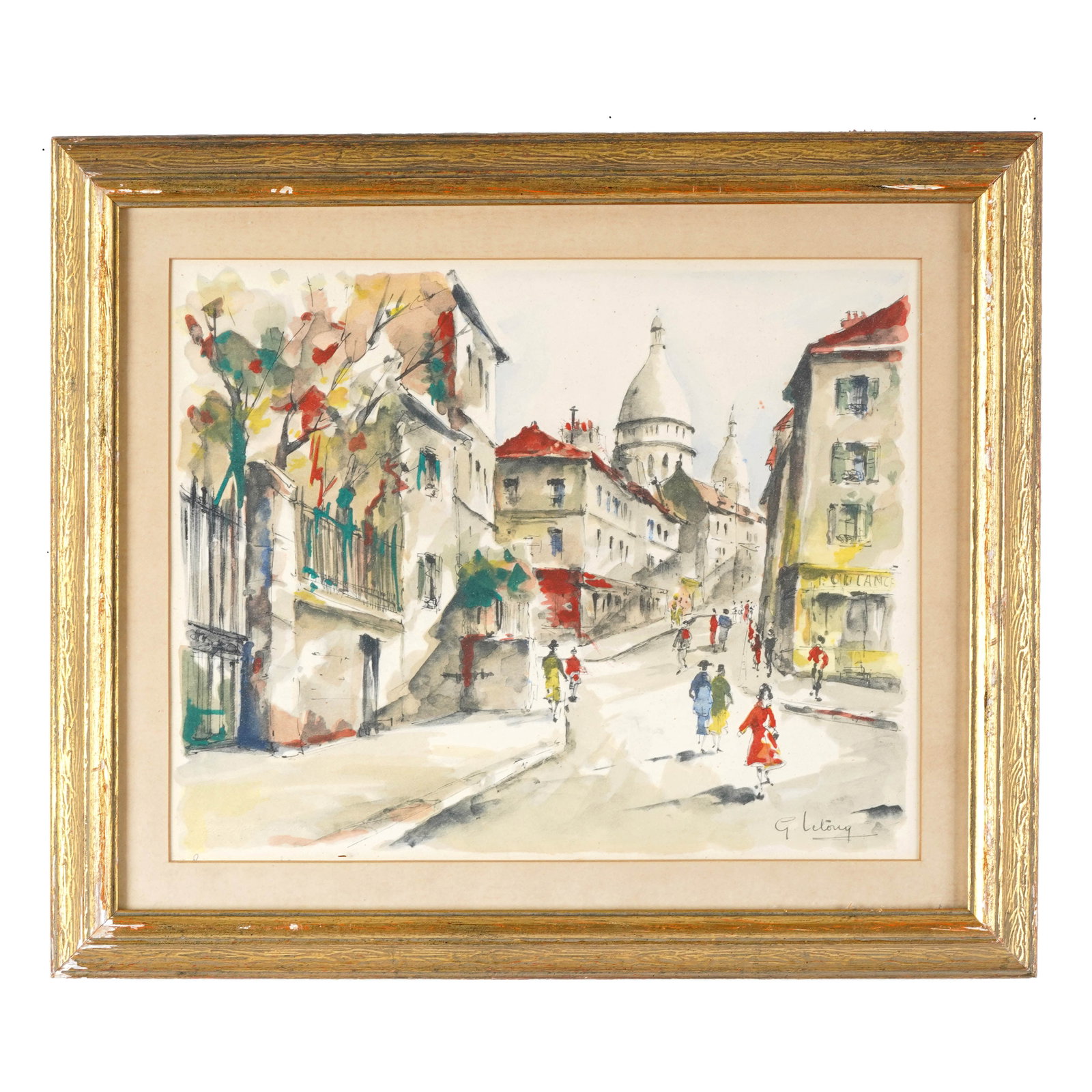 G. Lelong, Paris Street Scene with Sacré-Cœur (1 of 3)
